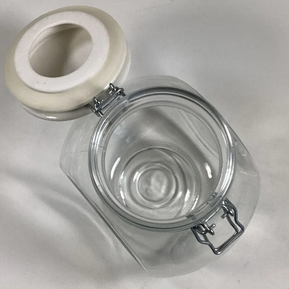 Glass Coffee Jar General Store Cafe Style Hinged Lid Airtight